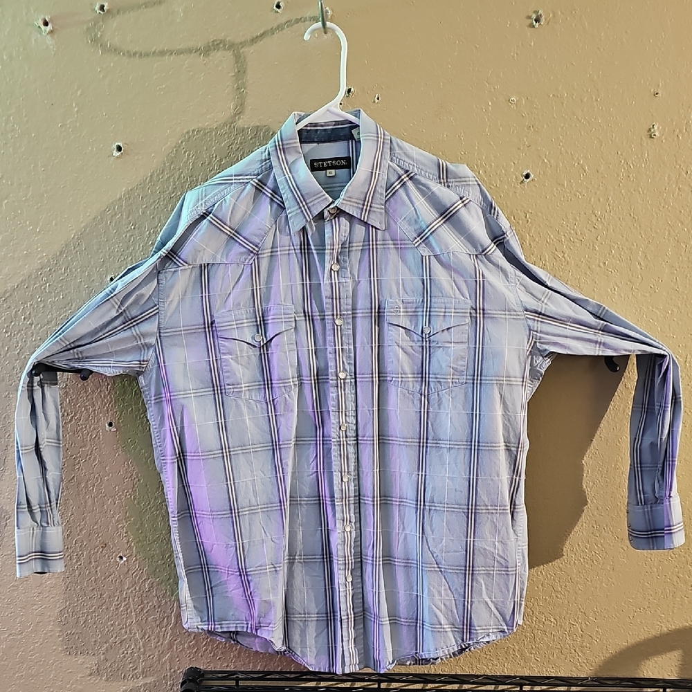 Stetson Blue Casual Button Down Shirt